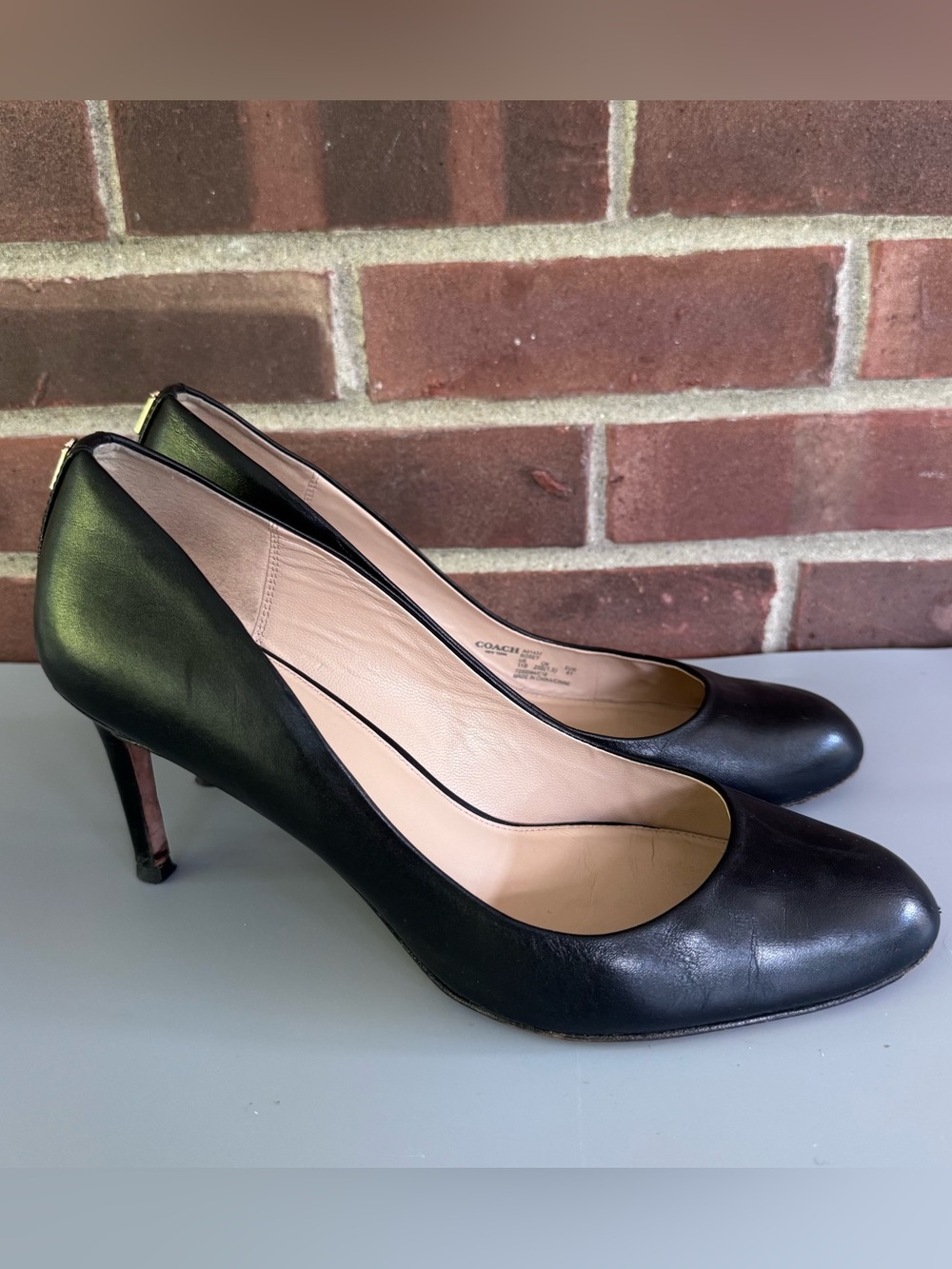 Coach Rosey Pumps Womens US 11B Black Leather Stiletto Heels Classic Dress Shoes